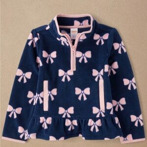 Gymboree Girls Bow Microfleece Half Zip Pullover size 12